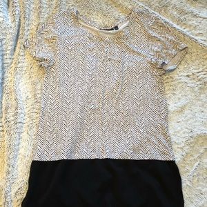 Lack and white dress top